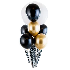 Luxe Black Gold Balloon Setup PNG Pib PNG