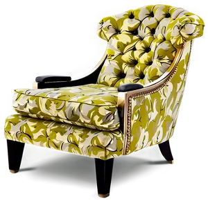 Luxe Tufted Armchair PNG 79