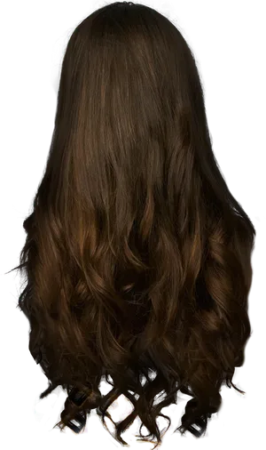 Luxurious Brown Curls Hairstyle PNG image