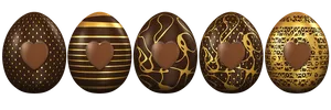 Luxurious Chocolate Easter Eggs PNG image