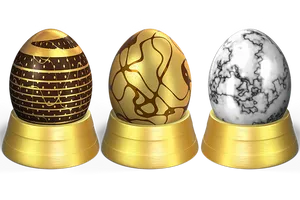 Luxurious Decorative Easter Eggs PNG image