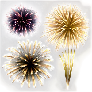 Luxurious Gold Fireworks Celebration PNG Hgx PNG