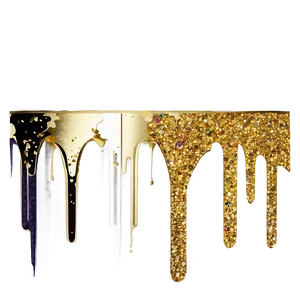 Luxurious Gold Glitter Drip Accent Png 74 PNG image