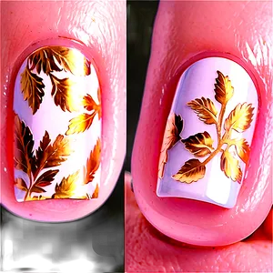 Luxurious Gold Leaf Nail Art PNG Nbe25 PNG