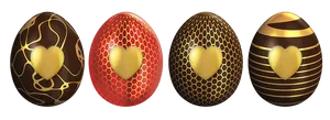 Luxurious Golden Easter Eggs PNG image