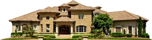 Luxurious Stone Mansion Exterior PNG image