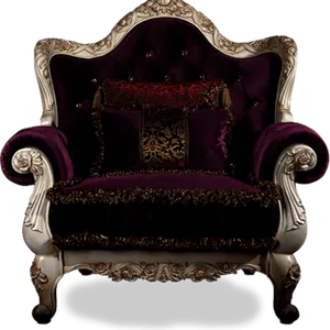 Luxurious Velvet Royal Chair PNG
