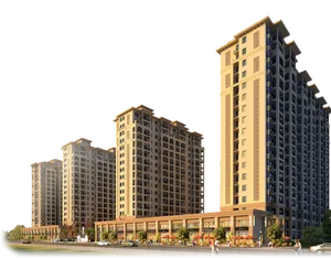 Luxury Apartment Complex Dusk View PNG image