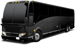 Luxury Black Tour Bus PNG image