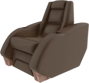 Luxury Brown Home Theater Recliner Chair PNG image