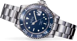 Luxury Diver Watch Blue Dial PNG image
