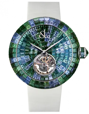 Luxury Gemstone Encrusted Watch PNG image