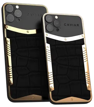Luxury Gold Blacki Phone12 Design PNG image