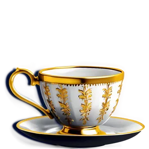 Luxury Gold Rimmed Tea Cup PNG 24