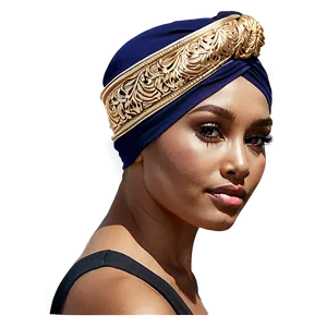 Luxury Gold-threaded Turban Png 06122024 PNG image