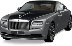 Luxury Grey Rolls Royce Side View PNG image