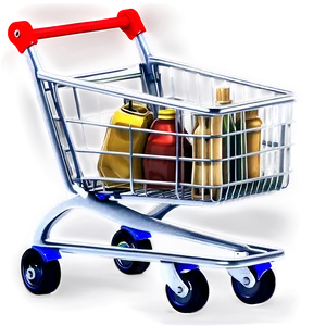 Luxury Grocery Cart PNG 06282024