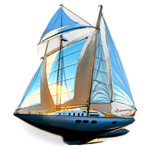 Luxury Sailboat At Sunset Png Sax86 PNG image