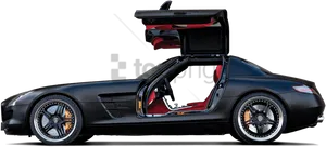 Luxury Sports Car With Open Gullwing Door PNG image