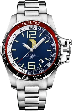 Luxury Tide Tracking Wristwatch PNG image