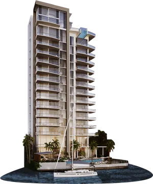 Luxury Waterfront Condominium Night View