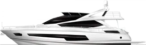 Luxury White Yacht Side View PNG image