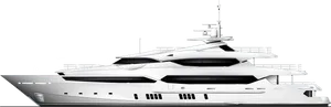 Luxury White Yacht Side View PNG image