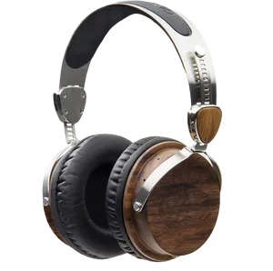 Luxury Wooden Headphones PNG image