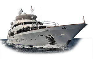 Luxury Yacht Cruising Ocean PNG image