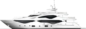 Luxury Yacht Side Profile PNG image