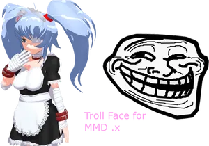 M M D Character With Troll Face PNG image