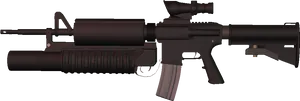M4_ Carbine_with_ Grenade_ Launcher_ Attachment PNG