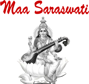 Maa Saraswati Hindu Goddess PNG image