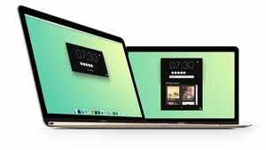 Mac Book Dual Screen Setup PNG image