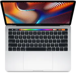 Mac Book Prowith Touch Bar Top View PNG image