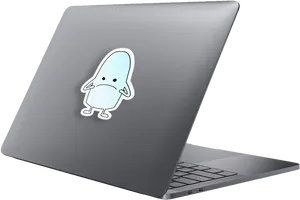 Mac Bookwith Cartoon Sticker PNG