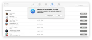 Mac O S Compatibility Error Screen PNG image