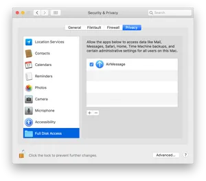 Mac Security Privacy Settings Air Message PNG image