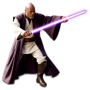 Mace Windu In Action PNG Gre15
