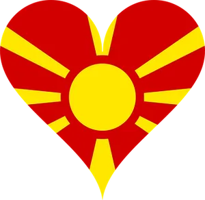 Macedonian Flag Heart