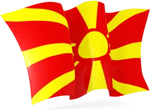 Macedonian Flag Waving PNG image