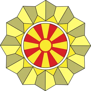 Macedonian Sun Flag Graphic PNG image