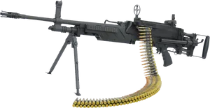 Machine Gunwith Ammunition Belt