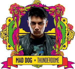 Mad Dog Thunderdome Graphic Design PNG image