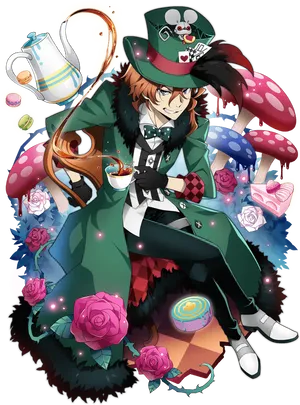 Mad Hatter Anime Style PNG image