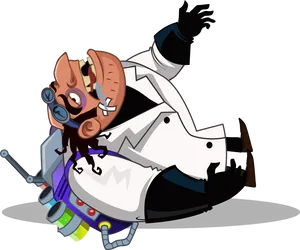 Mad Scientist Cartoon Character PNG image