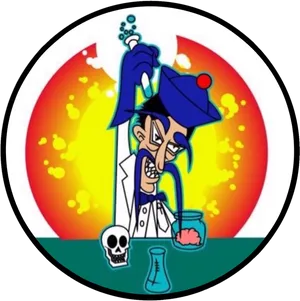 Mad Scientist Cartoon Logo PNG image