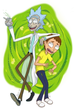 Mad Scientistand Apprentice Adventure PNG image