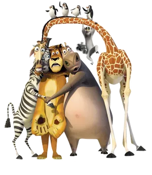 Madagascar Animated Characters PNG image