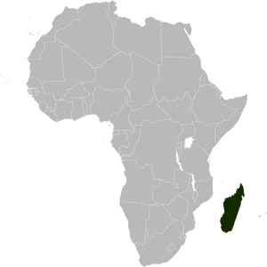 Madagascar Map Highlighted PNG image